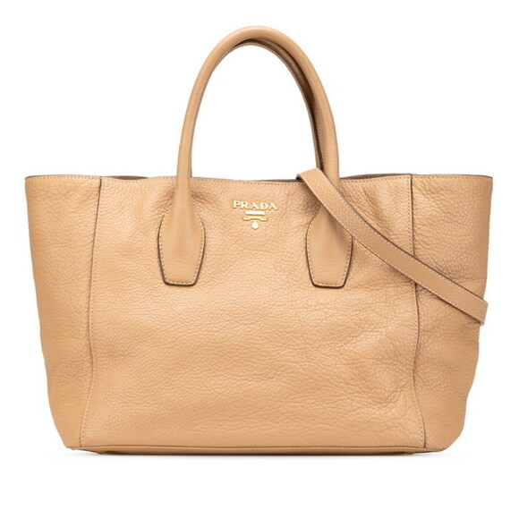 PRADA Beige Leather Shoulder Bag - Picture 1 of 11